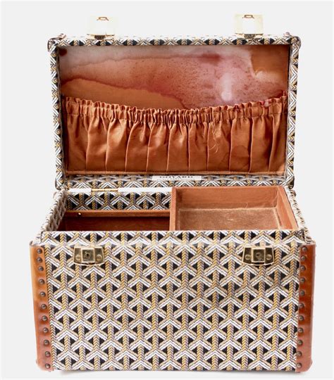 Goyard Paris Vintage Vanity Train Case Mini Trunk Beauty Bag .